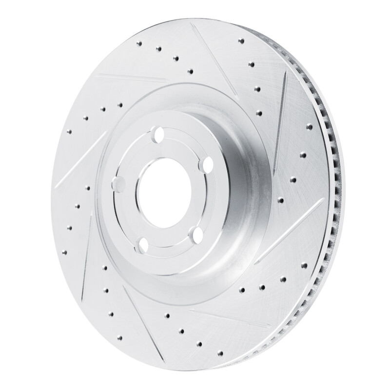 Ford Maverick Brake Rotor (1) - Front Right - R1 Concepts - Drill & Slot - Silver - `22-`25